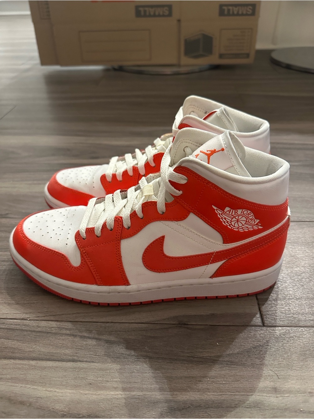 Jordan White with Red Accent Low-Top Sneakers
